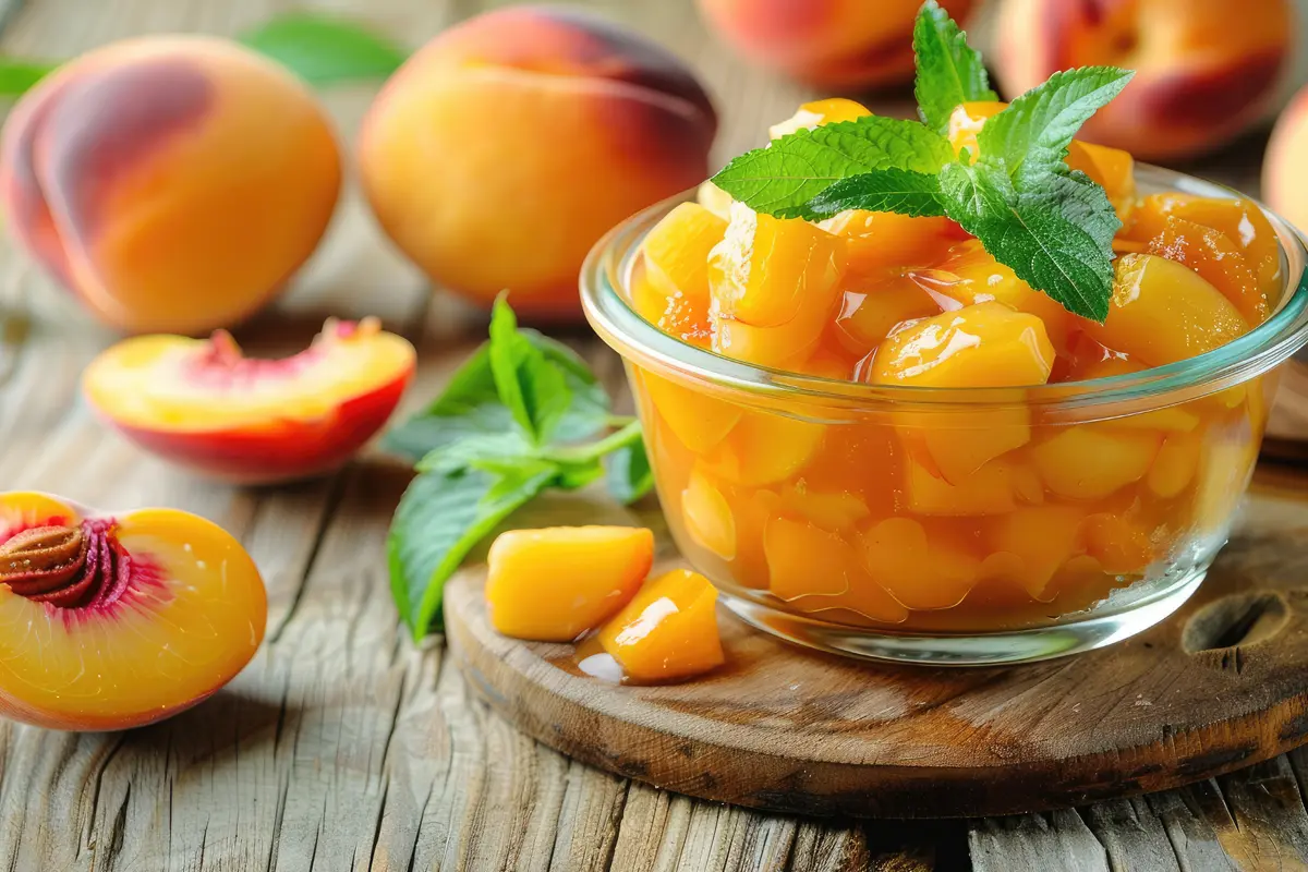 Peach cobbler with canned peaches