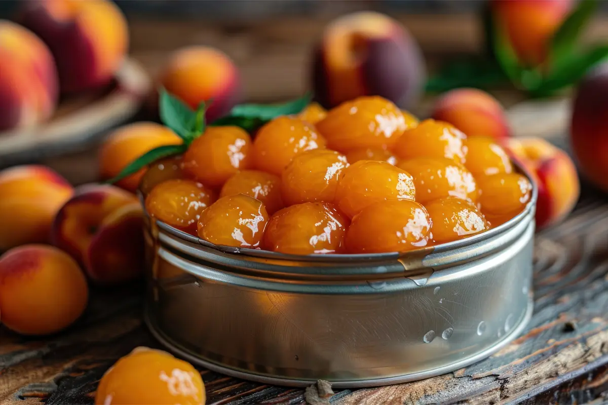 Peach cobbler with canned peaches