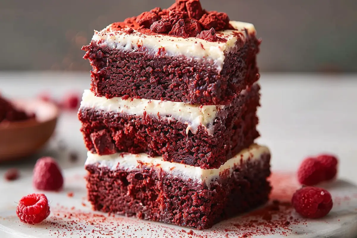 What are red velvet brownies made of?