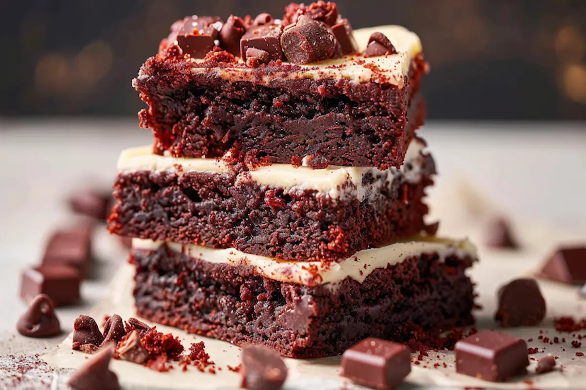 What are red velvet brownies made of?