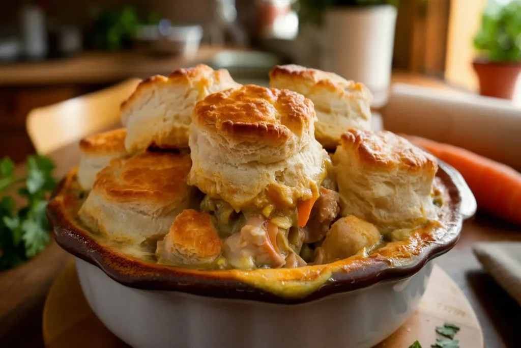 Chicken Pot Pie with Biscuits