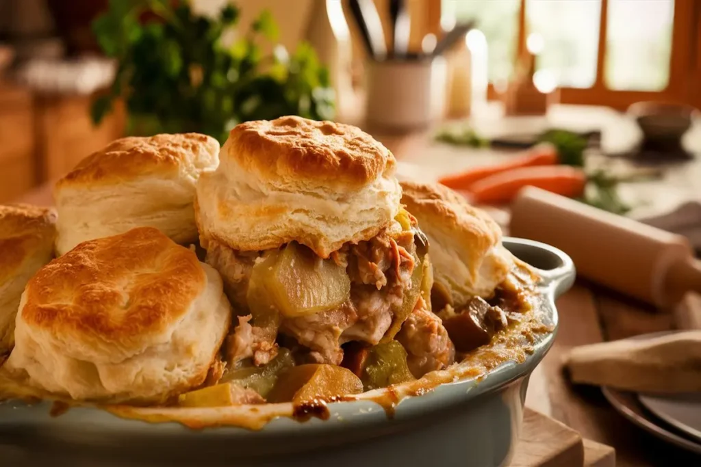 Chicken Pot Pie with Biscuits