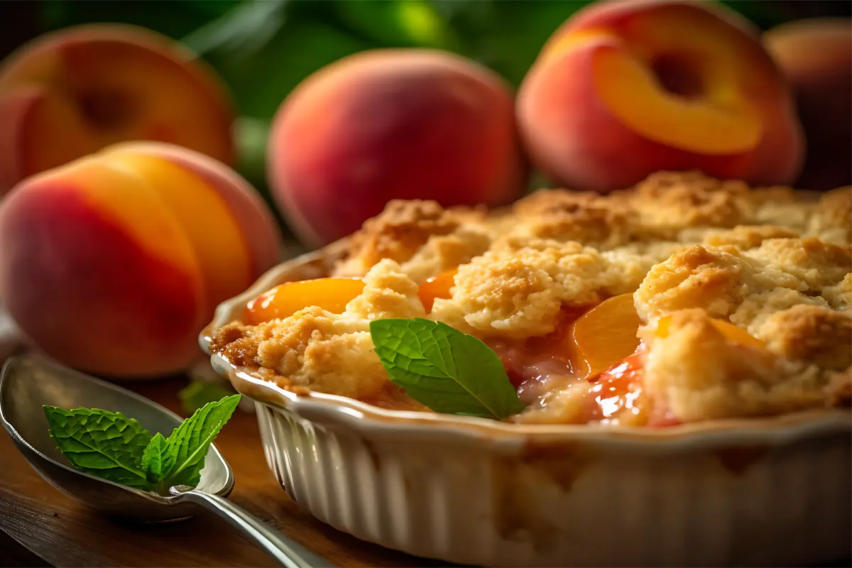 peach cobbler with canned peaches