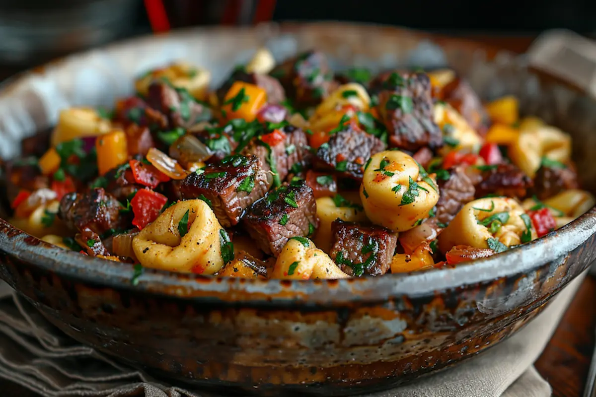 philly cheesesteak tortellini pasta