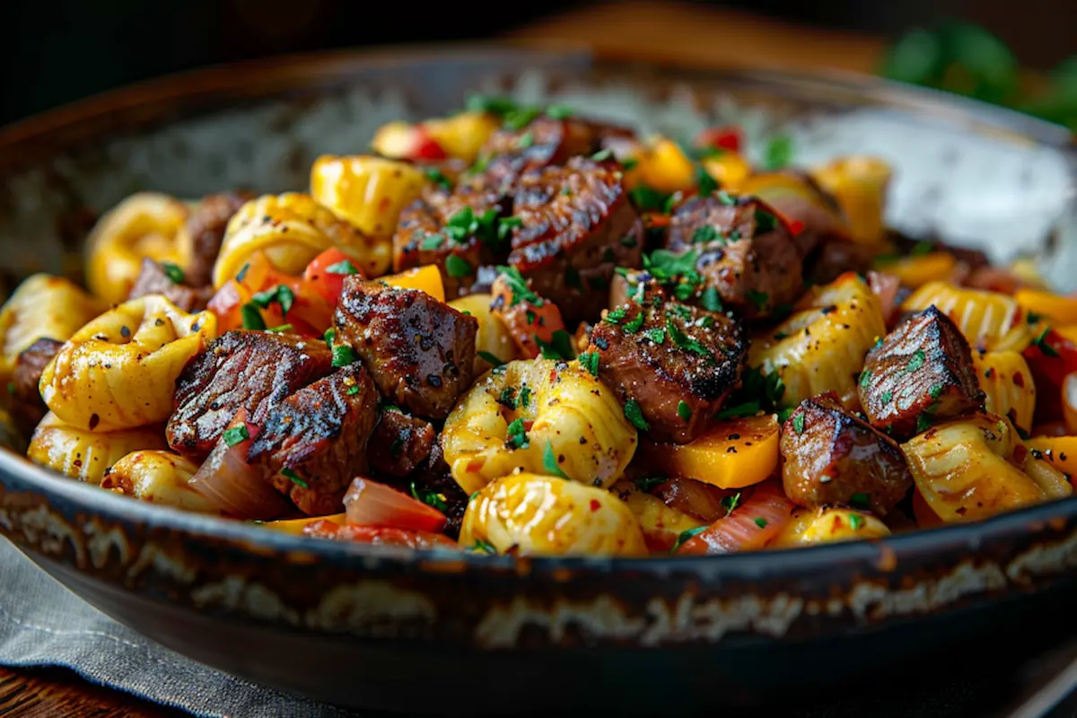 philly cheesesteak tortellini pasta