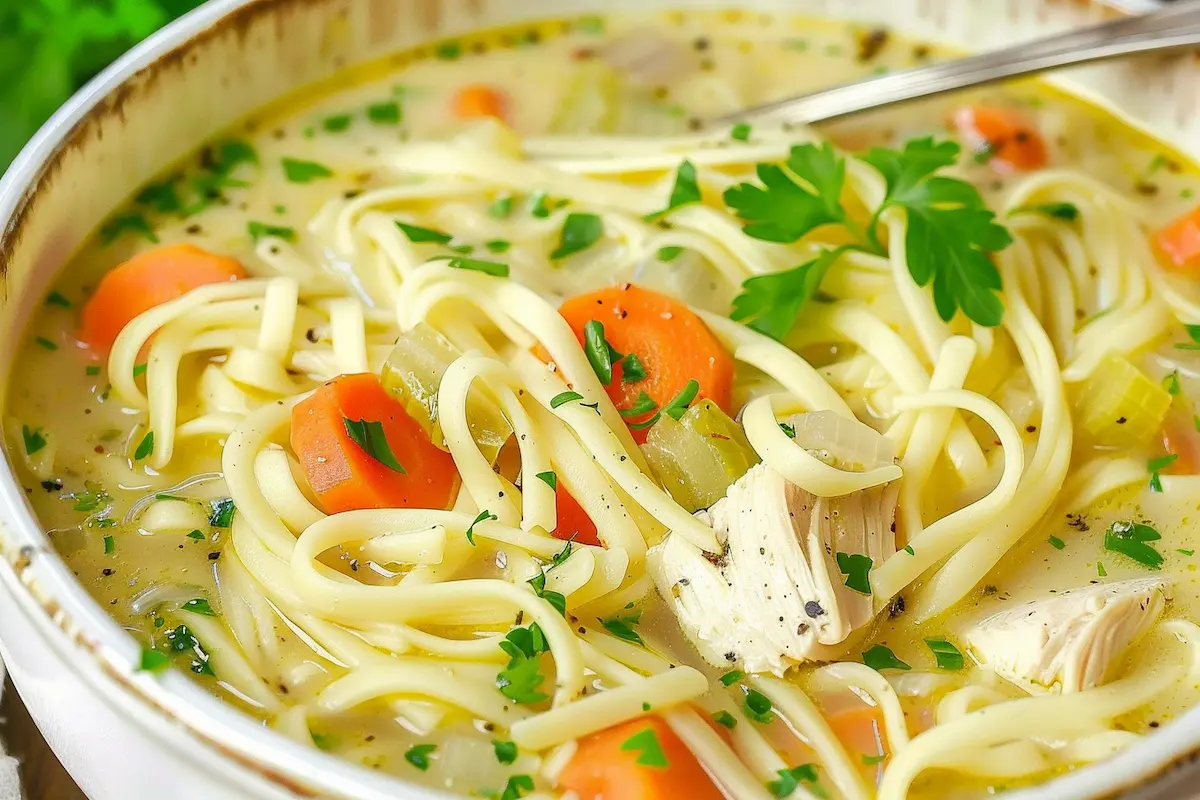 crack chicken noodle soup