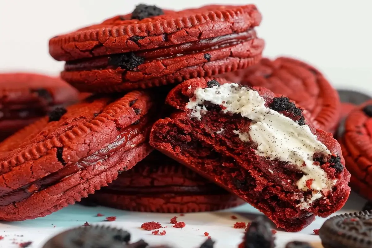 Homemade Red Velvet Oreos