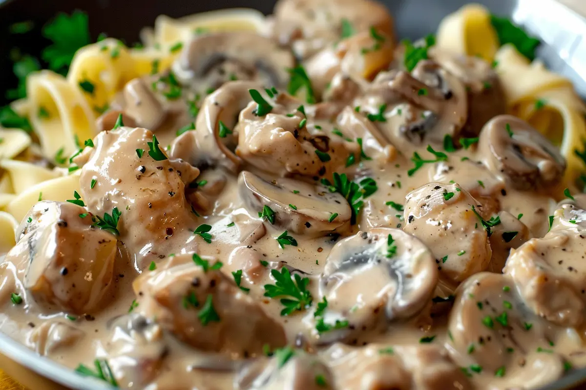 Slow Cooker Chicken Stroganoff