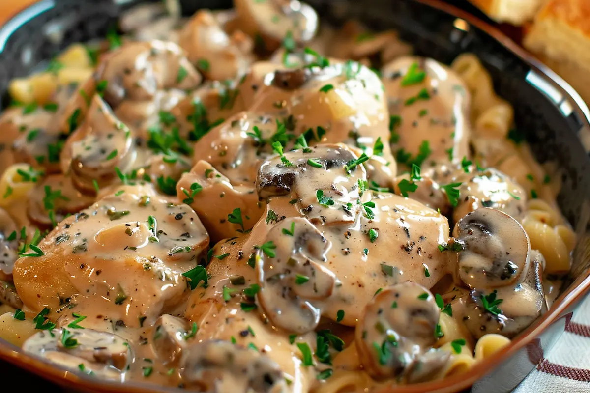 Slow Cooker Chicken Stroganoff