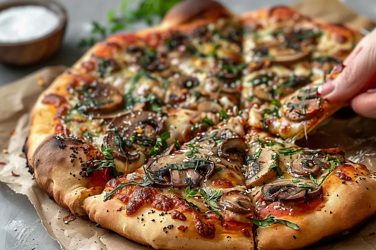 Vegan Chimichurri Pizza with Mushrooms