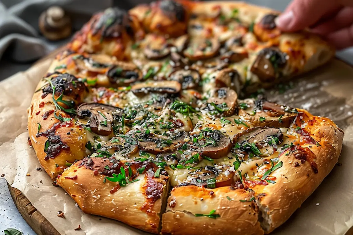 Vegan Chimichurri Pizza with Mushrooms