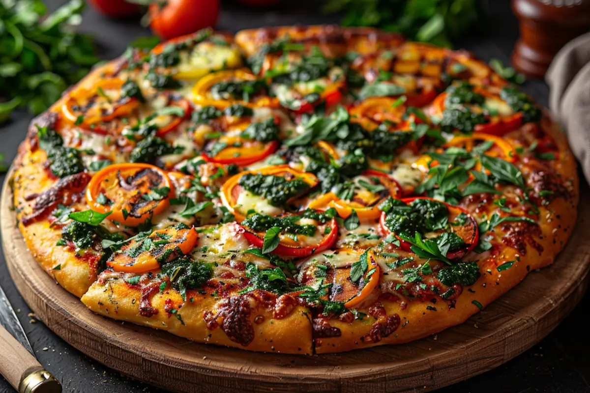 Vegetarian Pizza With Chimichurri