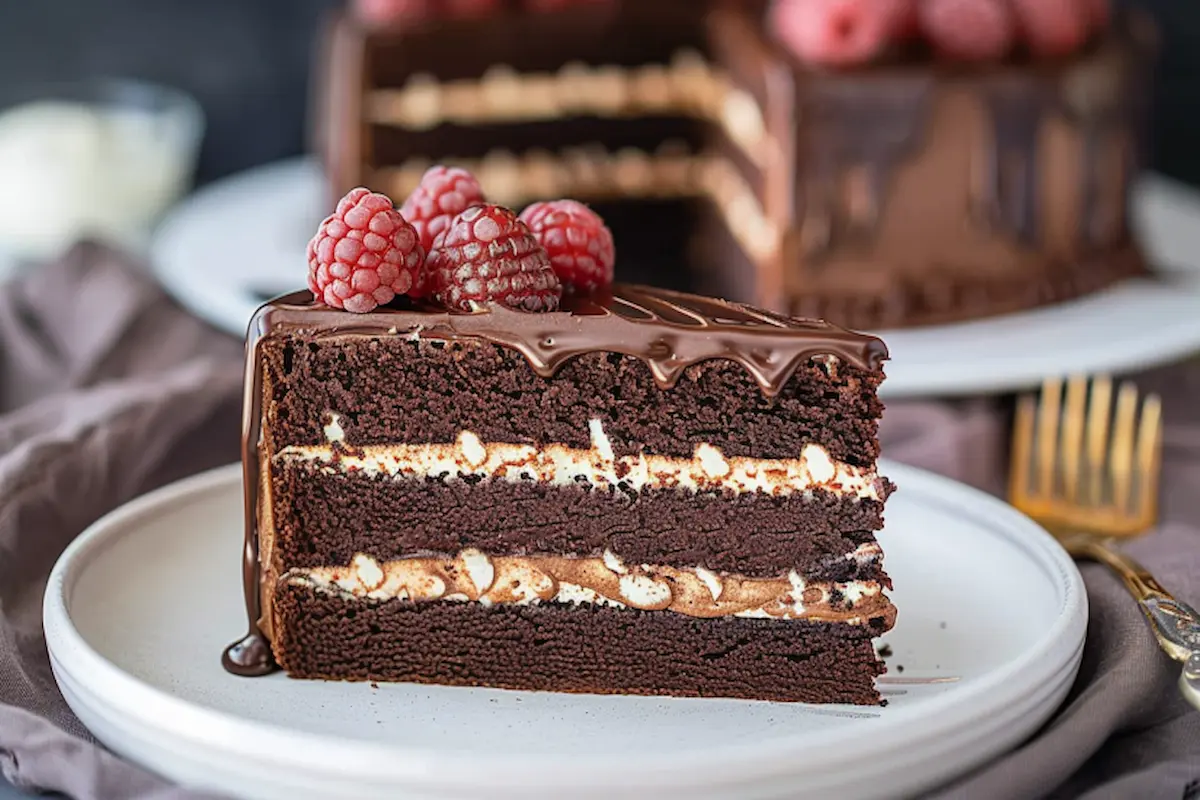 What are the layers in a Costco tuxedo cake