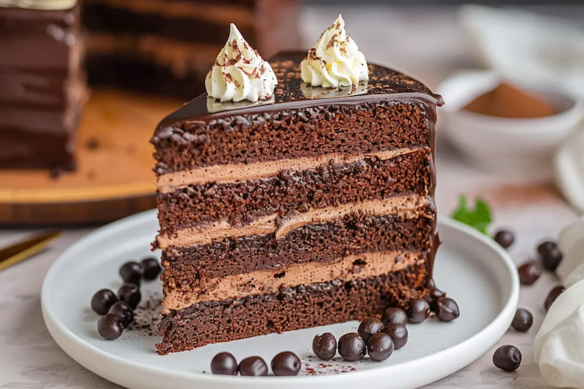 What are the layers in a Costco tuxedo cake