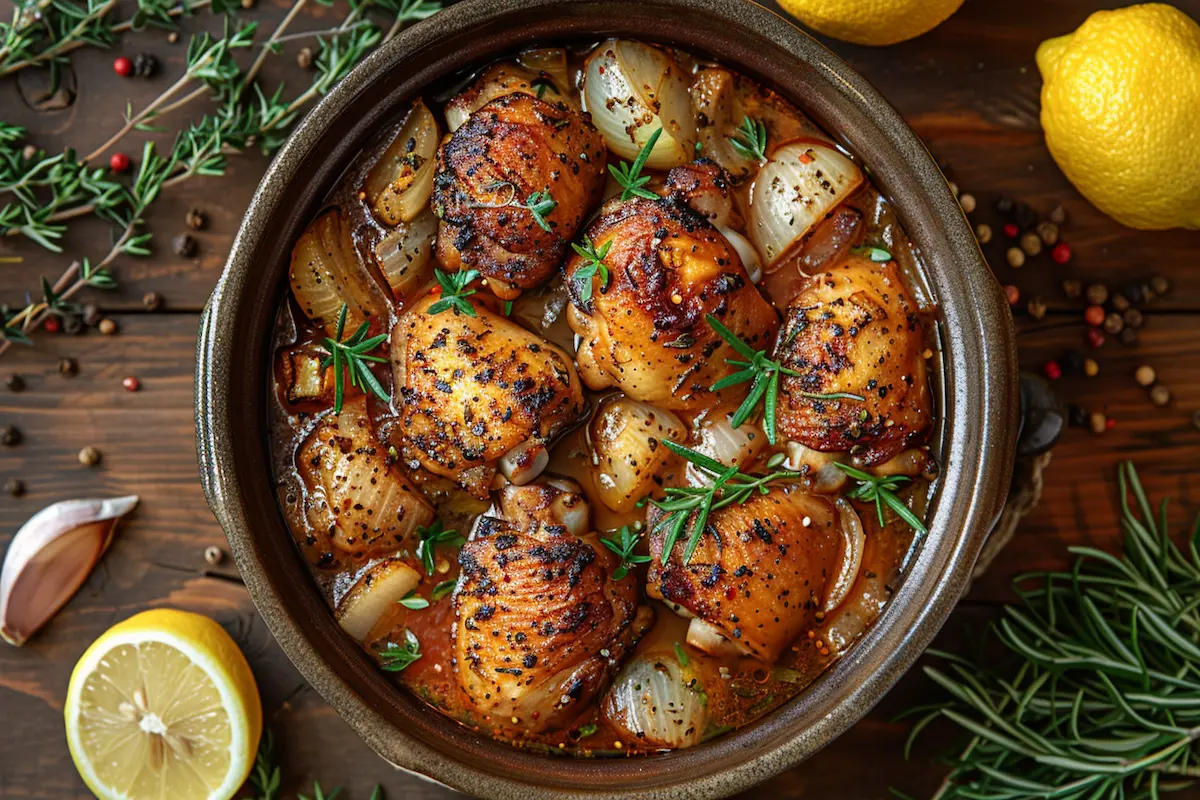 chicken thighs rosemary crock pot recipe