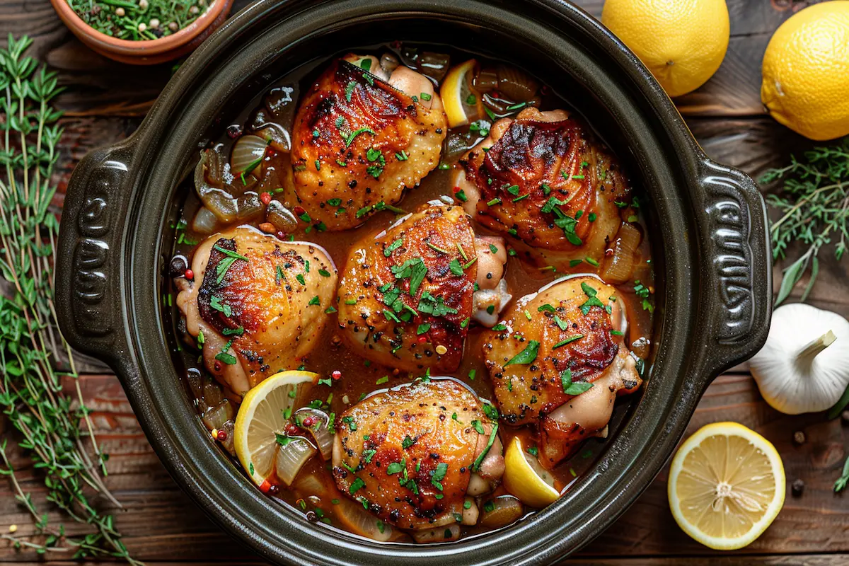 chicken thighs rosemary crock pot recipe