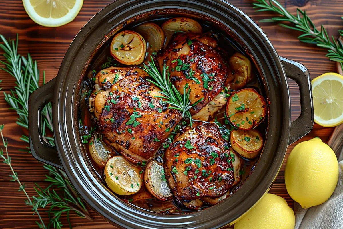 chicken thighs rosemary crock pot recipe