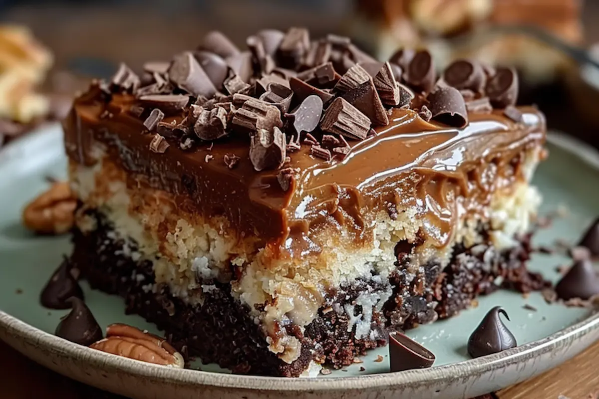 german chocolate poke cake