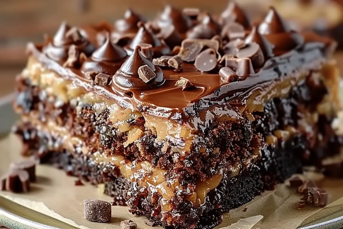 german chocolate poke cake