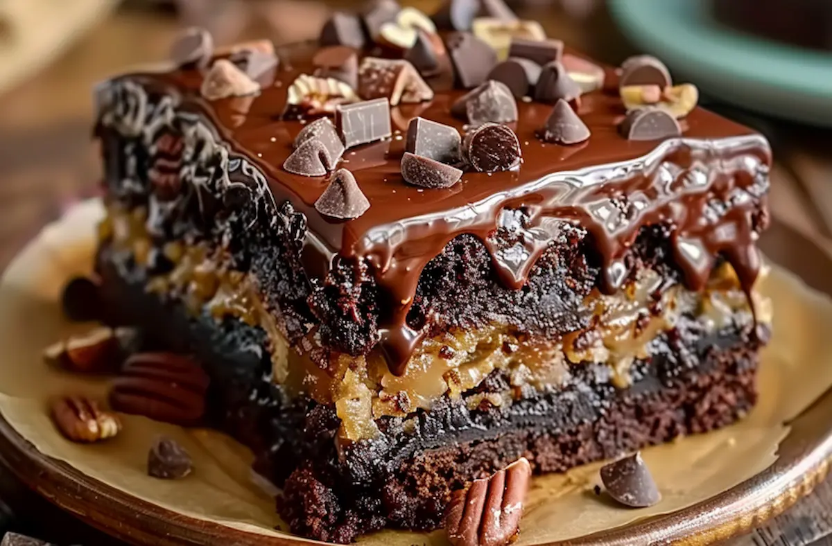 german chocolate poke cake