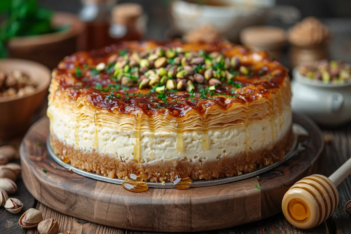 honey pistachio baklava cheesecake recipe