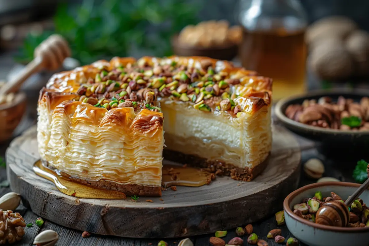 honey pistachio baklava cheesecake recipe