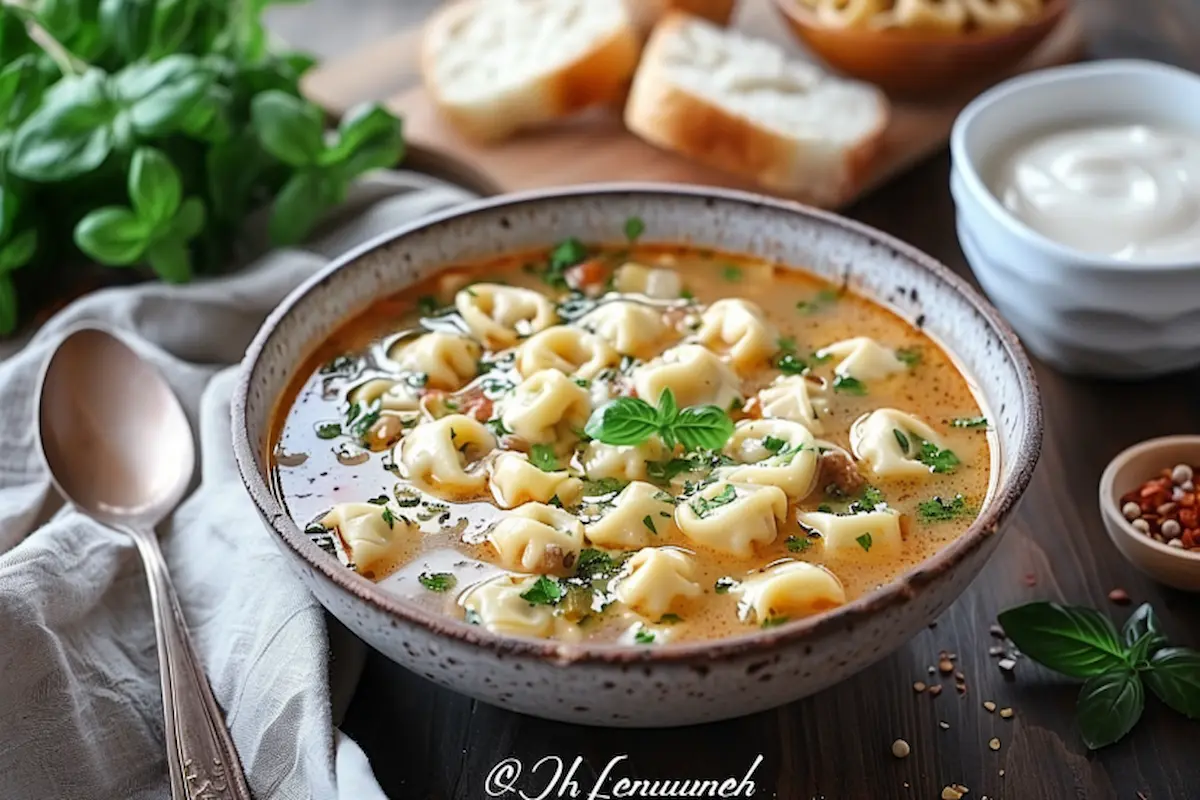 instant pot tortellini soup 1/2 and half